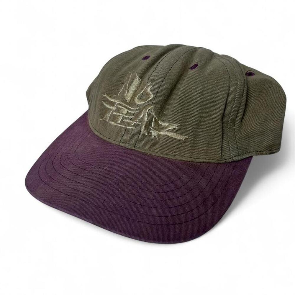 No Fear Sportswear 90s Vintage USA made Khaki Cotton Snapback Hat Surf Skate